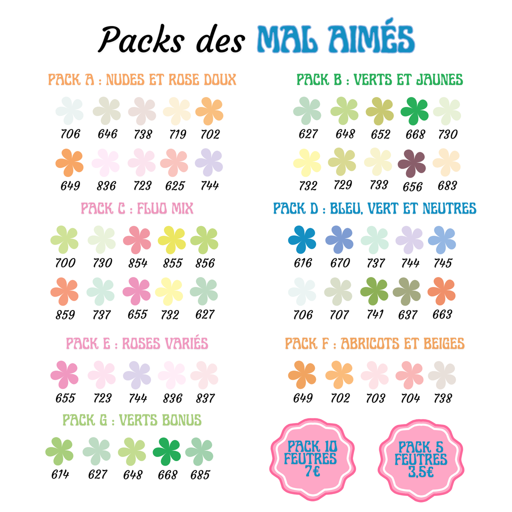 Les Packs « Mal-Aimés » – Feutres GuangNa