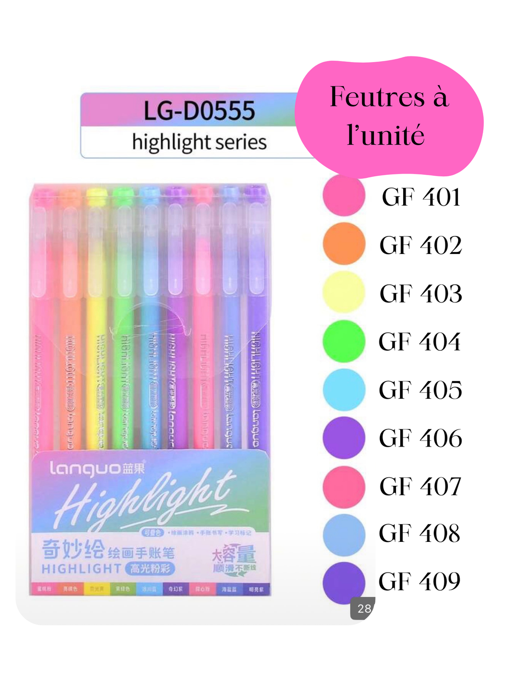 Languo GF Highight series – Marqueurs de dessin & peinture à l’unité