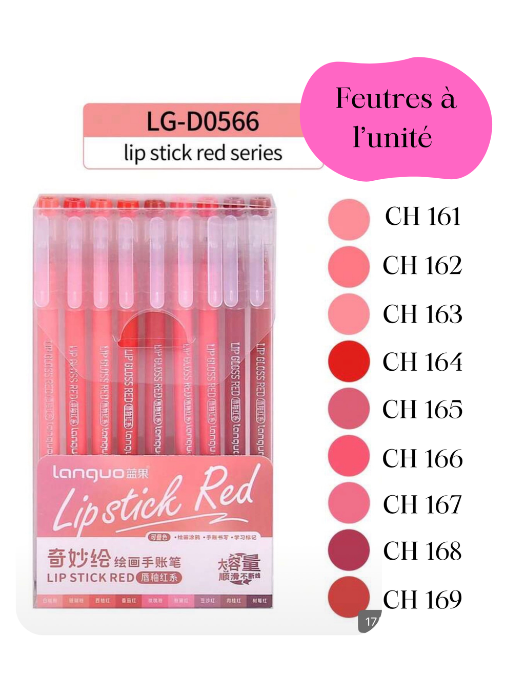 Languo CH Lip Stick Red – Marqueurs de dessin & peinture à l’unité